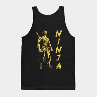 Ninja Silhouette Abstract Japanese Art of a Legendary Mythical Warrior Tank Top